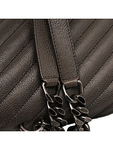 Saint Laurent Large Chevron Sheepskin Monogram College Bag (view 2)