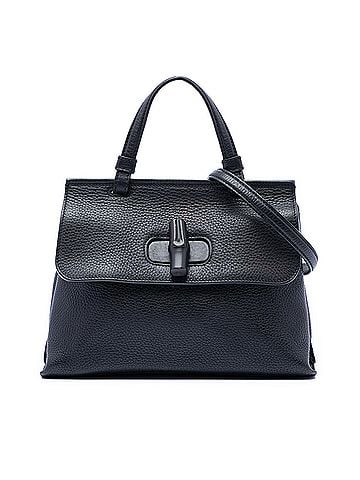 Gucci Small Leather Bamboo Daily Satchel (view 1)