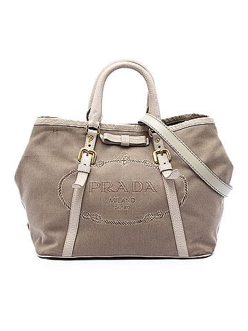 Prada Canvas Canapa Logo Satchel (view 1)