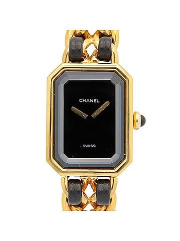 Chanel Chanel CHANEL Première M Watch, Gold Plated Leather, Women's, Black, H0001 (view 1)