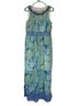 Sandra Darren 100% Polyester Paisley Blue Green Casual Dress Size 8 - photo 1