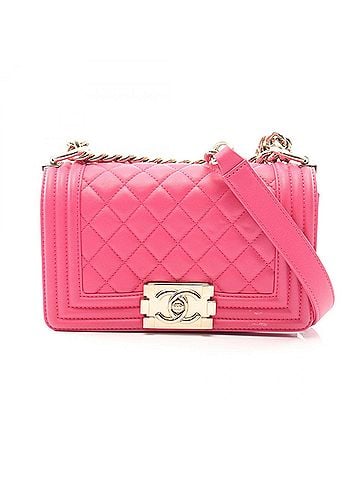 Chanel Chanel Boy Small Shoulder Bag/Handbag, Lambskin Leather, Women's, Pink, A67085 (view 1)
