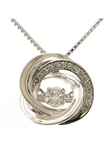 Unbranded Necklace with dangling diamonds, remade in 18K white gold, 0.16ct diamonds and 0.06ct for women. (view 1)
