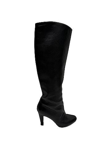 Christian Louboutin  Christian Louboutin Almond-Toe Knee-High Boots in Black Leather (view 1)