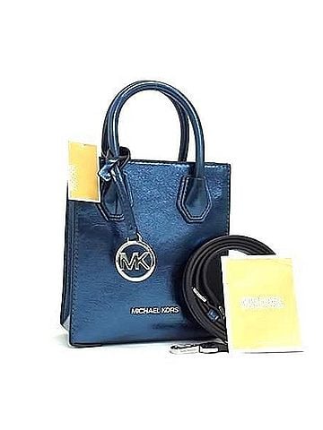 Michael Kors MICHAEL KORS Mercer XS NS Shopper Crossbody Handbag 35H3SM9COM Blue Leather Women's (view 1)
