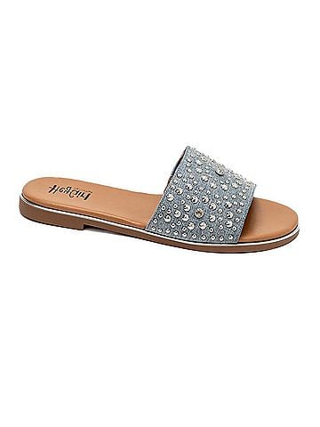 Hey Girl by Corkys Women's Bail Money Sandal in Blue Denim (view 1)