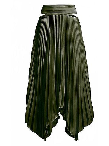 AIIFOS Kenny Pleated Skirt in Army Green (view 1)