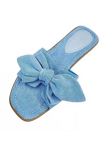 CCOCCI Women's Cassandra Bow Detail Flat Sandal in Denim (view 2)