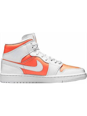 Nike Women's Air Jordan 1 Mid Se Shoes in Bright Citrus (view 1)