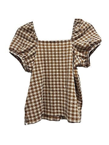 Madewell Gingham Button-Front Blouse Short Sleeve Blouse (view 2)