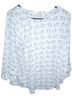Pixley Animal Print White Gray Long Sleeve Blouse Size M - photo 1
