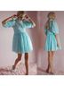 Selkie 100% Polyester Print Blue Cocktail Dress Size S - photo 7