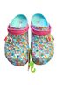 Crocs Print Pink Blue Mule/Clog Size 12 - photo 1