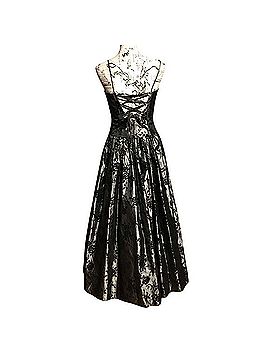 white christmas dresses Scott McClintock Gown Spaghettis Strap Sparkle Bodice Fringe Beading N –  Designers On A Dime main image 0