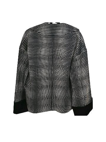 Escada Black White Mesh Wool Silk Cuffs Wool Blazer (view 2)
