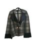 Escada Stripes Black Ivory Wool Blazer Size 14 - photo 1
