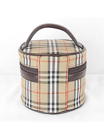 Burberry BURBERRY Nova Check Shadow Horse Vanity Pouch, Canvas, Beige, Women's (view 2)