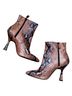 Stuart Weitzman 100% Leather Snake Print Multi Color Brown Black Ankle Boots Size 9 1/2 - photo 1