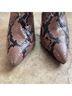 Stuart Weitzman 100% Leather Snake Print Multi Color Brown Black Ankle Boots Size 9 1/2 - photo 4