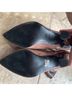 Stuart Weitzman 100% Leather Snake Print Multi Color Brown Black Ankle Boots Size 9 1/2 - photo 7