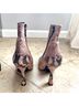 Stuart Weitzman 100% Leather Snake Print Multi Color Brown Black Ankle Boots Size 9 1/2 - photo 8