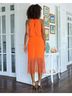 Boston Proper Solid Orange Casual Dress Size M - photo 5