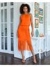 Boston Proper Solid Orange Casual Dress Size M - photo 3