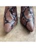 Stuart Weitzman 100% Leather Snake Print Multi Color Brown Black Ankle Boots Size 9 1/2 - photo 6