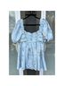 Self-Portrait 100% Polyester Floral Blue Casual Dress Size 10 - photo 8