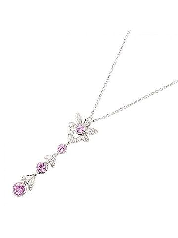 Tiffany & Co. Tiffany & Co. Necklace, Platinum (Pt950), Diamond, Women's, Silver, Pink, Clear. (view 1)