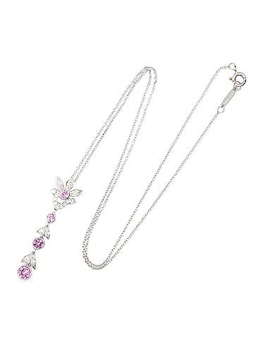 Tiffany & Co. Tiffany & Co. Necklace, Platinum (Pt950), Diamond, Women's, Silver, Pink, Clear. (view 2)