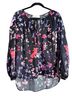 Amanda Uprichard 100% Silk Floral Black Pink Blouse Size L - photo 1