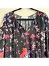 Amanda Uprichard 100% Silk Floral Black Pink Blouse Size L - photo 5