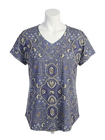 Jess & Jane Blue Moon Cap Sleeve Top in Blue (view 1)