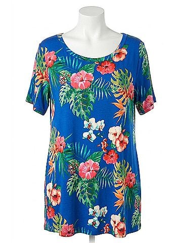 Oddi Floral Caged Tunic in Blue (view 1)