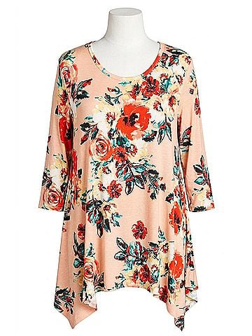 Oddi Women's Blooming Beauty Floral Swing Top in Blush (view 1)