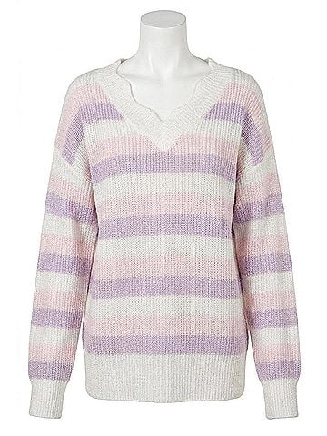 Andree by UNIT All Over Striped Sweater in Multi (view 1)