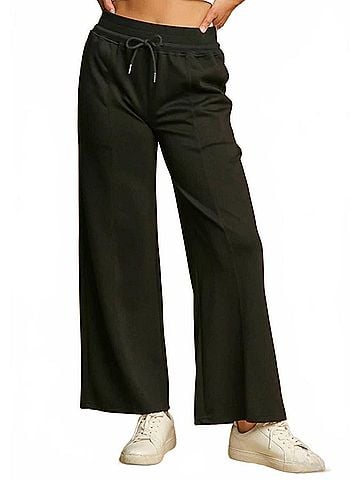 Umgee High Waisted Sweatpants in Black (view 2)