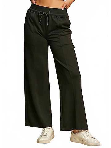 Umgee High Waisted Sweatpants in Black (view 2)