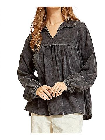 Andree by UNIT Definitely A Yes Top in Charcoal (view 2)