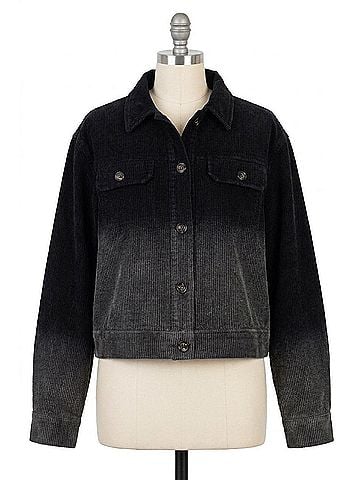 White Birch Corduroy Jacket in Black & Charcoal (view 1)