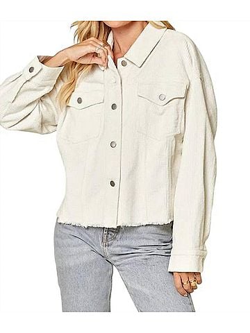 Andree by UNIT Don'T Waste A Moment Shacket in Cream (view 2)