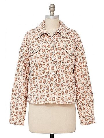 Andree by UNIT Sweet Paradise Leopard Shacket in Cream Multi (view 1)