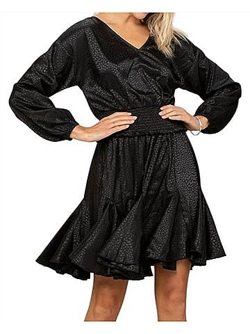 Oddi See Us Together Satin Dress in Black (view 2)