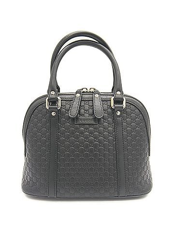 Gucci GUCCI Micro GG Handbag/Shoulder Bag 449654 486628 Shima Leather Black (view 1)