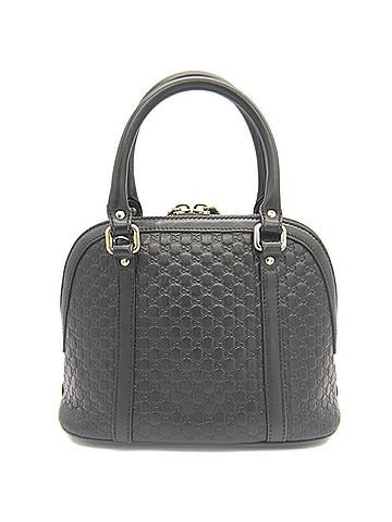 Gucci GUCCI Micro GG Handbag/Shoulder Bag 449654 486628 Shima Leather Black (view 2)