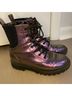 Art Class 100% Other Floral Purple Black Tan Boots Size 4 - photo 4