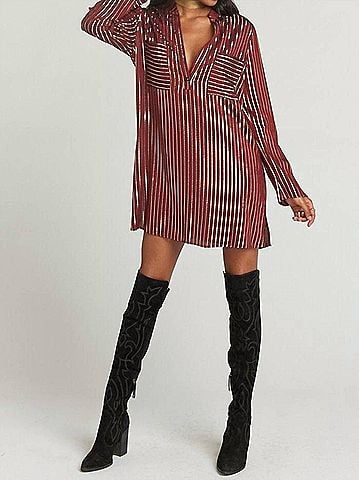 Show Me Your Mumu Maribelle Shirt Dress in Late Night Stripe (view 2)