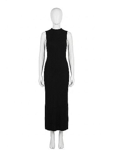 Enza Costa Silk Sweater Rib Mockneck Dress in Black (view 1)