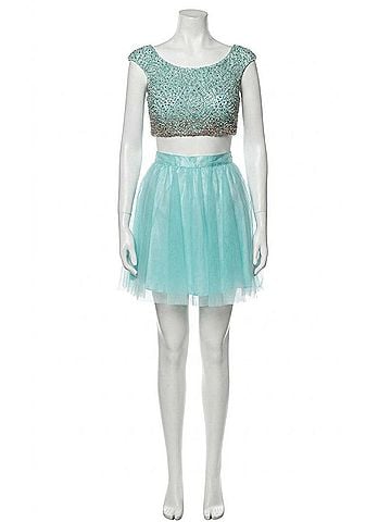 Terani Couture 2Pc Skirt With Beaded Top in Mint (view 1)